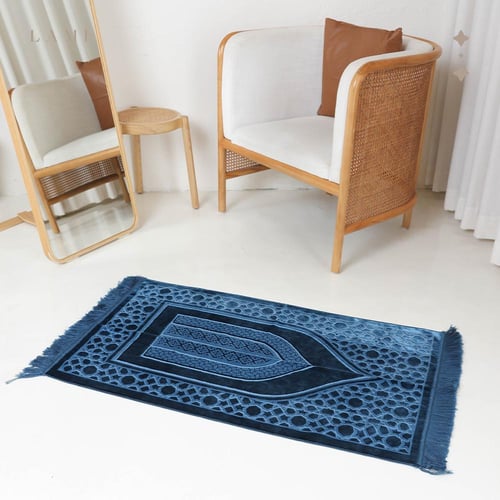 سجادة صلاة حرير - كحلي