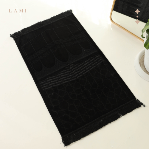 سجادة صلاة حرير -اسود