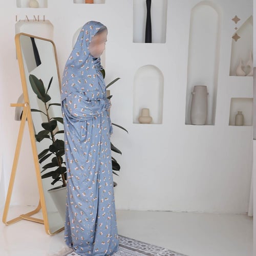 طقم صلاة زهرة الياسمين رمادي