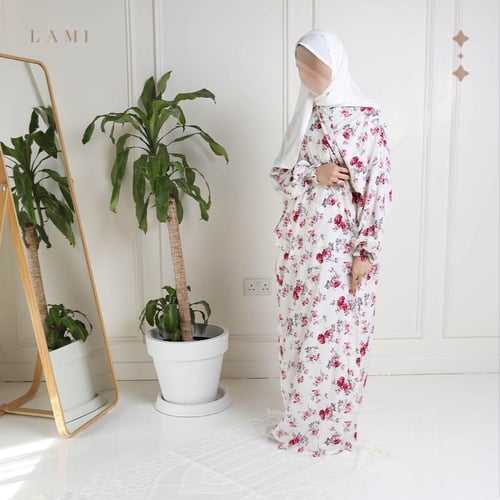 طقم شرشف صلاة مشجر - ابيض