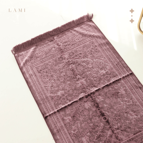 سجادة صلاة حرير - عنابي