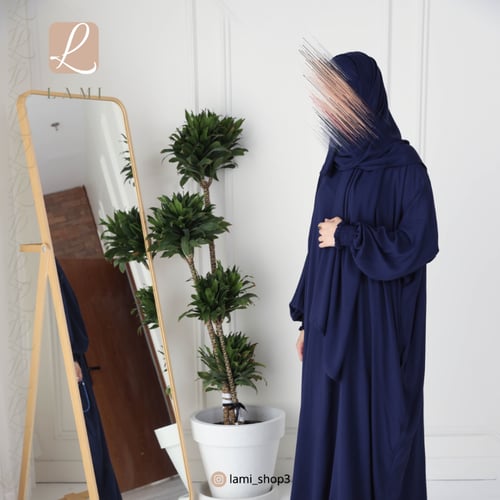 طقم شرشف صلاة للحج -سحاب -كحلي