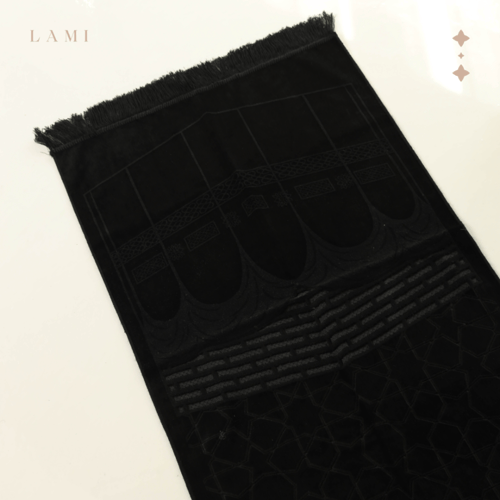 سجادة صلاة حرير -اسود