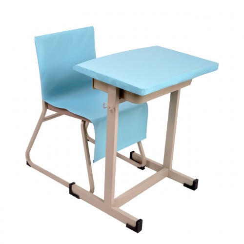 طقم غطاء طاولة وكرسي جلد سماوي