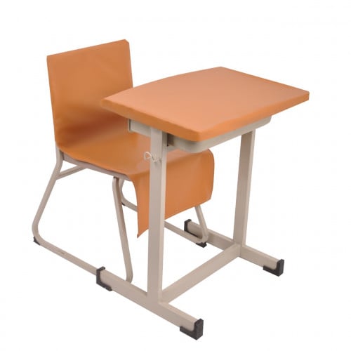 طقم غطاء طاولة وكرسي جلد بني