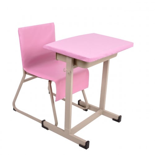 غطاء طاولة مدرسية جلد زهري فاتح