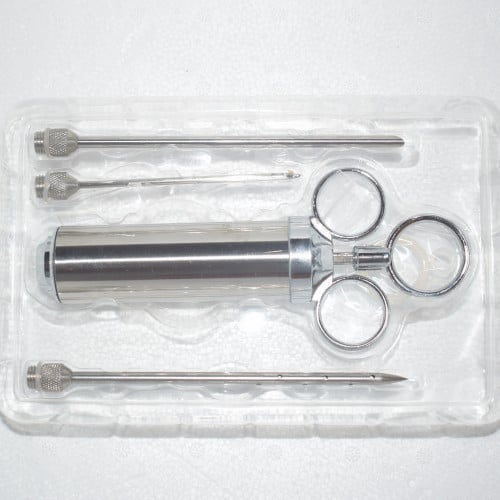 محقنة اللحوم المصنوعة من الستانلس ستيل مع 3 ابر حا...