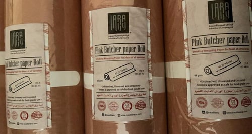 لفة ورق الجزار الوردي 53.34 متر