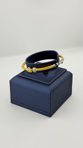 اسوارة ذهب تصميم هندي ازرق