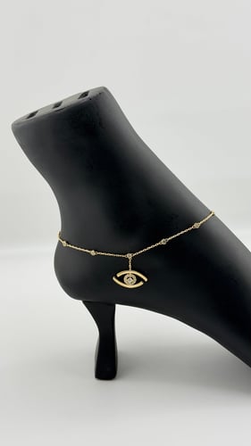 خلخال ذهب تصميم عين