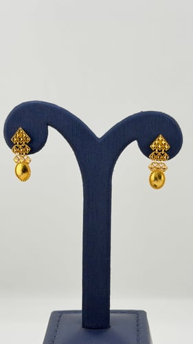 حلق ذهب تصميم بحريني عيار 21