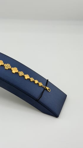 سوار ذهب تصميم ورد عيار 21