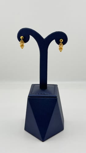 حلق ذهب تصميم بحريني عيار 21