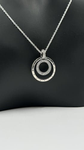 سلسال باندورا فضي بكريستال شكل دائري