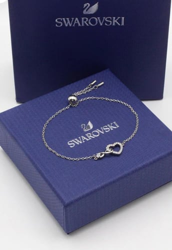 سوار سواروفسكي قلب انفنيتي فضي