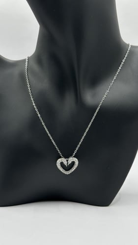 سلسال سواروفسكي قلب فضي