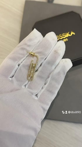 حلق ميسيكا شكل طولي فاخر بكريستال