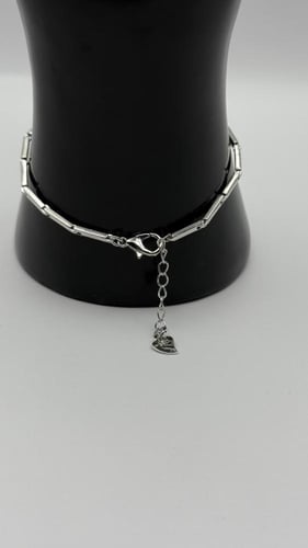 سوار فضة قلبين وفصوص عيار 925