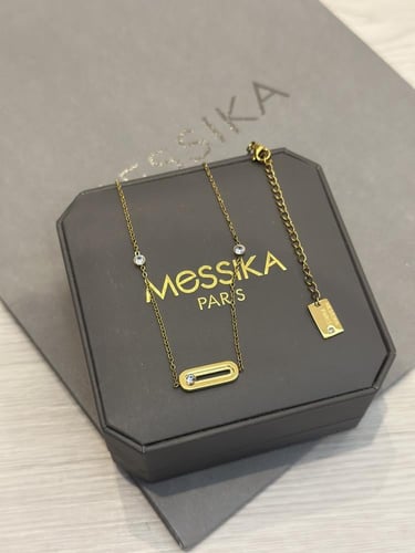 سلسال ميسيكا ذهبي فاخر مع اللوقو