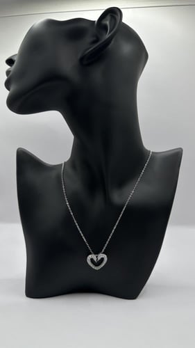 سلسال سواروفسكي قلب فضي