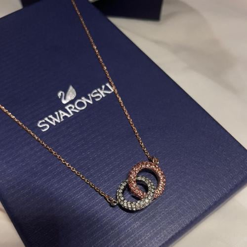 سلسال سواروفسكي ملفوف الوردي والفضي