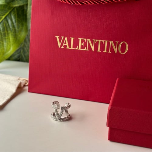 خاتم فالنتينو فضي مقاس حر