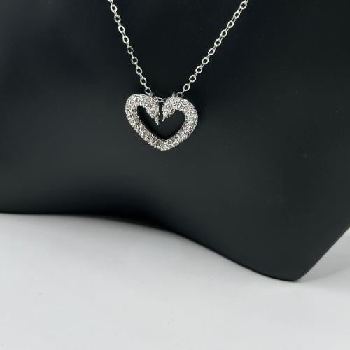 سلسال سواروفسكي قلب فضي