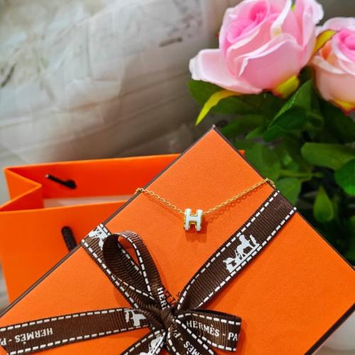 سلسال هيرمز ابيض ذهبي