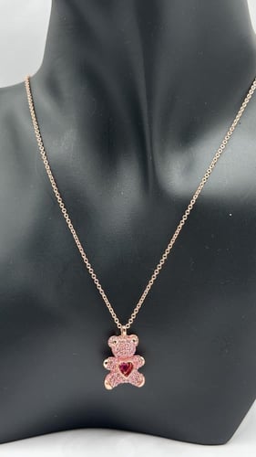 سلسال سواروفسكي Teddy pendant pink