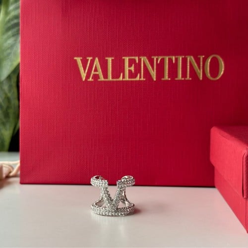 خاتم فالنتينو فضي مقاس حر