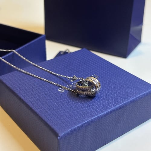 سلسال سواروفسكي ملفوف فضي