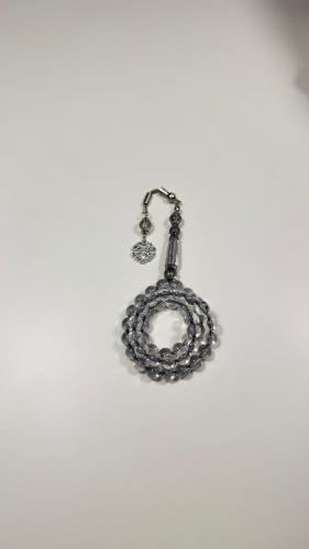 سبحة رمادي شفاف