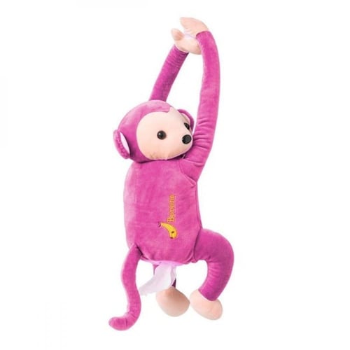 4 قطع من علب مناديل السيارة على شكل دمية قرد ( 4 أ...