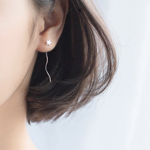 حلق نجمة من الفضة الاسترليني عيار 925