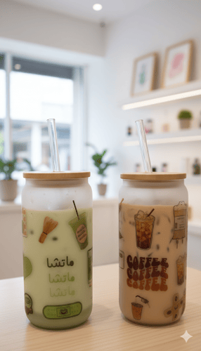 أكواب زجاجية ماتشا - آيس كوفي 450 مل