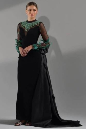فستان سهرة - اسود تفته