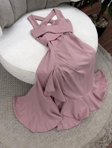 فستان ناعم - قصير لونين نيلي و زهري