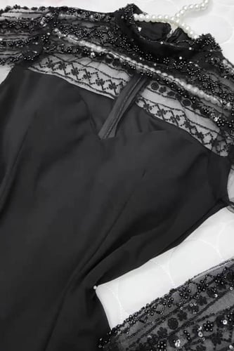 فستان سهرة - ليكرا اسود