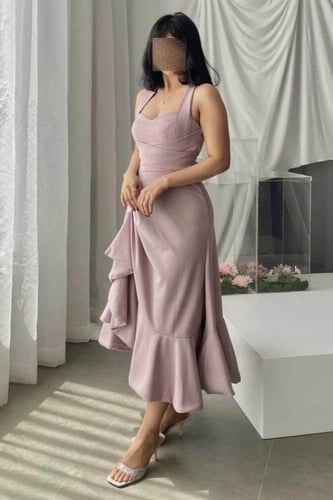 فستان ناعم - قصير لونين نيلي و زهري