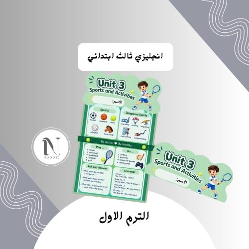 انجليزي ثالث ابتدائي الوحدة الثالثه