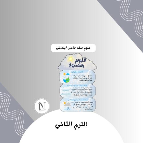 الغيوم والهطول علوم خامس ابتدائي الترم الثاني