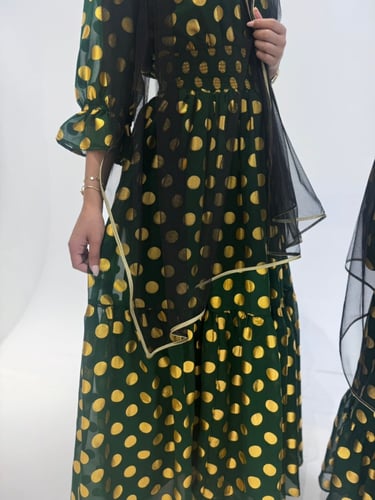 شيفون منقط ذهبي