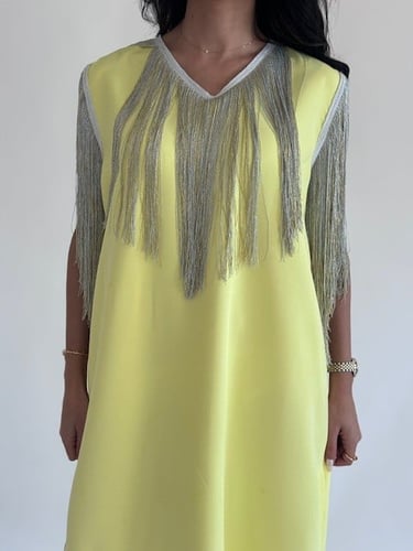 جلابيةبصدر واكمام هدب