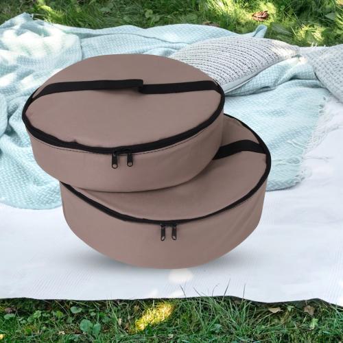 شنطة رحلات مدور طقم 2 حبة اللون بيج مقاس 39*12 سم