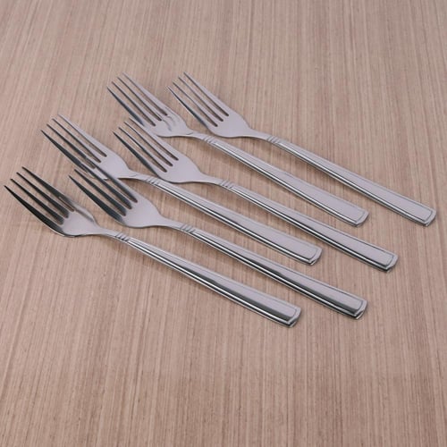 شوكة طعام استيل فضي 6ح