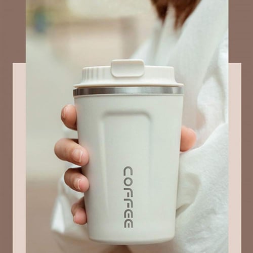 كوب حافظ حرارة استيل ابيض 510 مل