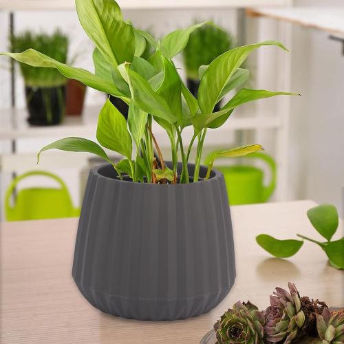 مركن زرع بلاستيك رصاصي 25*25 سم