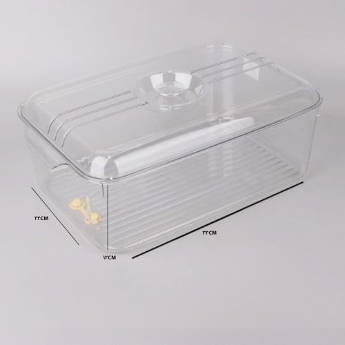 حافظة ثلاجة مستطيل مع غطا كريلك شفاف مقاس 33*22*12...