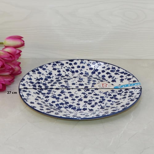 صحون سيراميك مدور نقش ازرق 10.5 انش