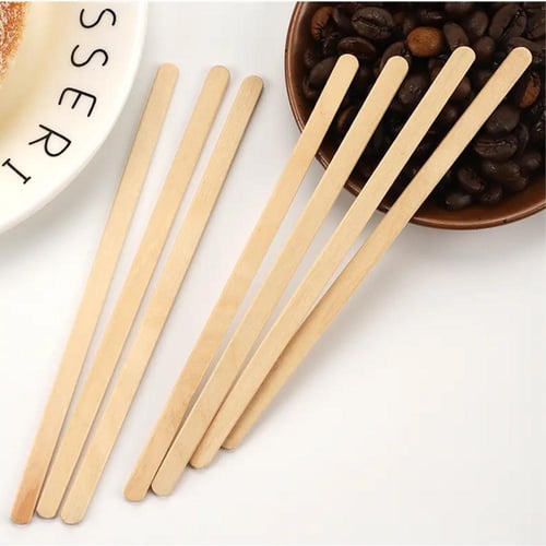 أعواد تحريك قهوة خشبية عالية الجودة - 600 عود في ا...